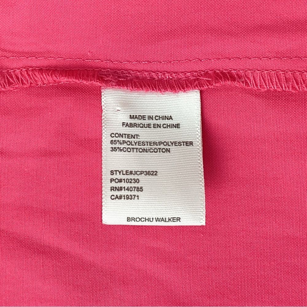 BROCHU WALKER Havana Dress M Hot Pink Tiered Midi Shirtdress Puff Sleeve - Picture 10 of 11